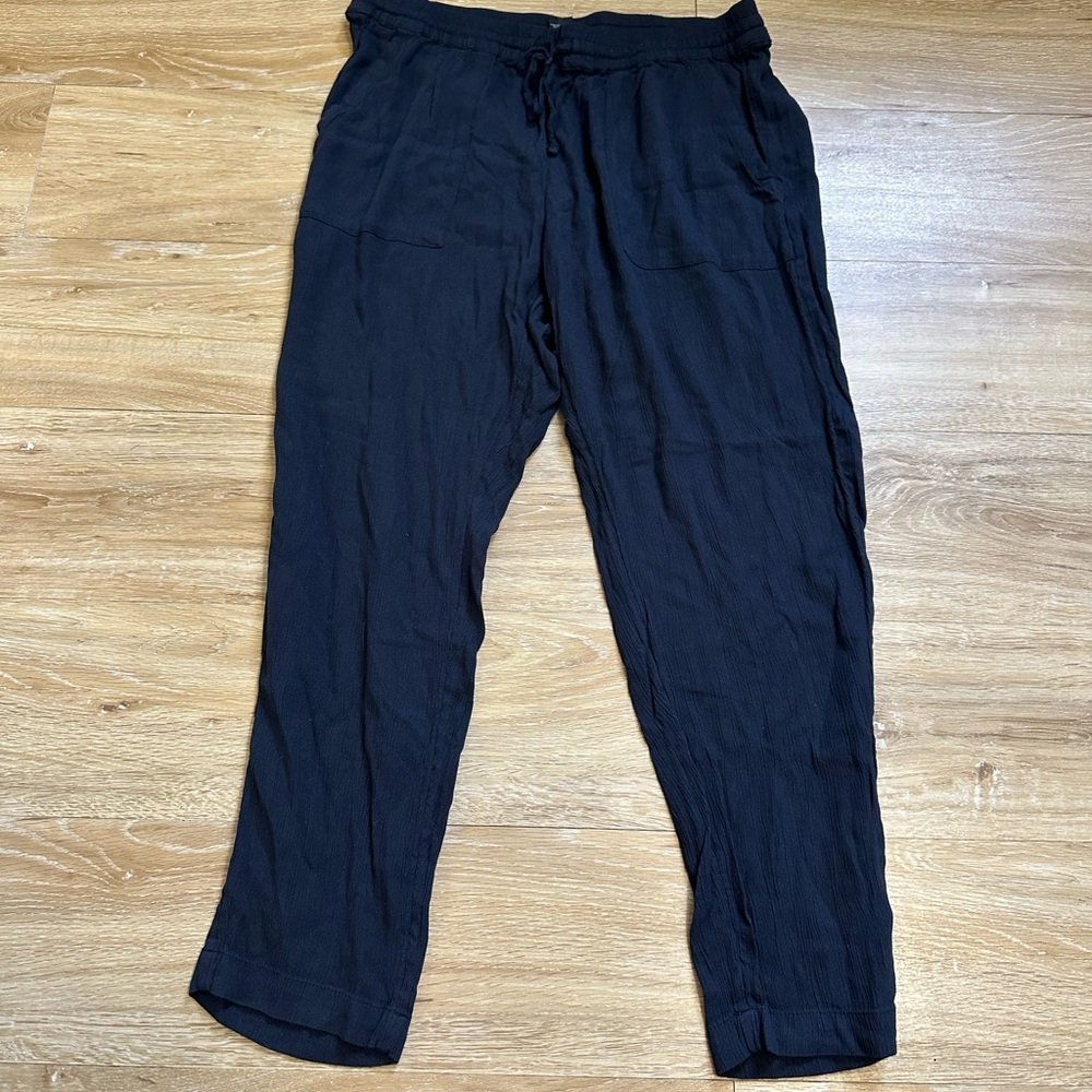PrAna Breathe Cropped Pants Lounge Drawstring Pockets Casual Comfy Black S